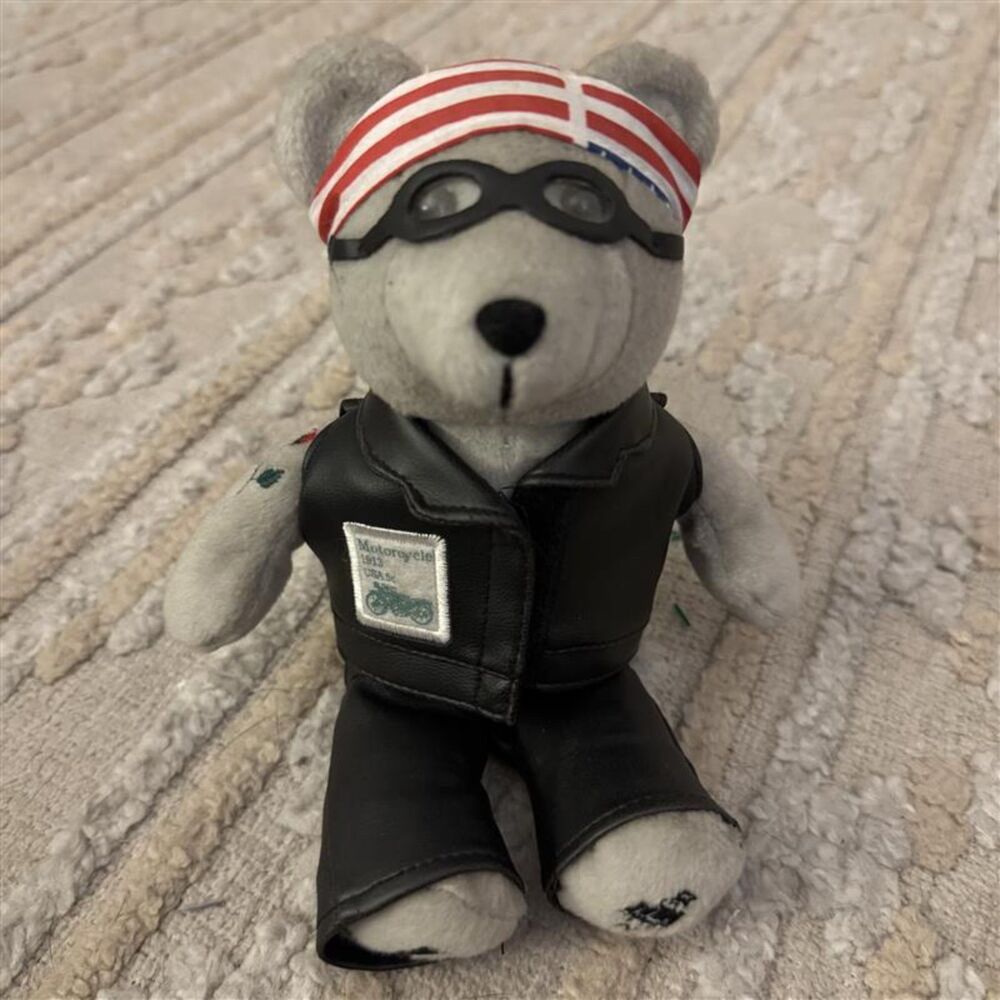 Vintage USPS Motorcycle Stamp Biker Bear 2002 Timeless Toys Plush